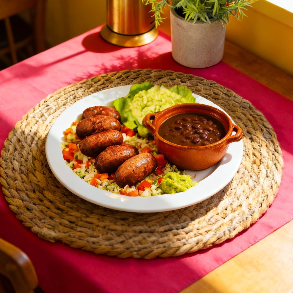 Butifarras con frijoles de la olla